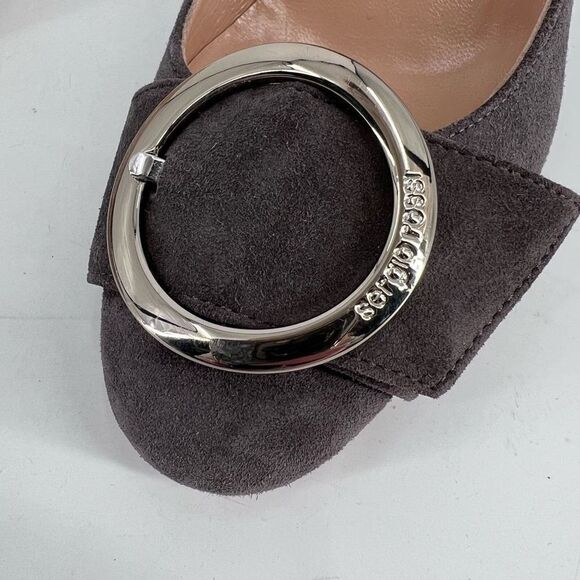 Sergio Rossi Womens Pumps Slip On Suede High‎ Heels Dark Gray Size 36 Size 6 - Picture 10 of 14